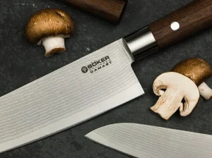 Böker Manufaktur Solingen Damast Walnuss Santoku