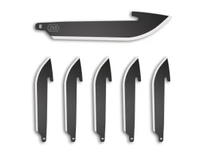 Outdoor Edge 2.5" Drop Point Replacement Blades 6-Pack Black Oxide