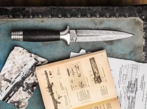 Böker Manufaktur Solingen MG-42 Damast Dolch