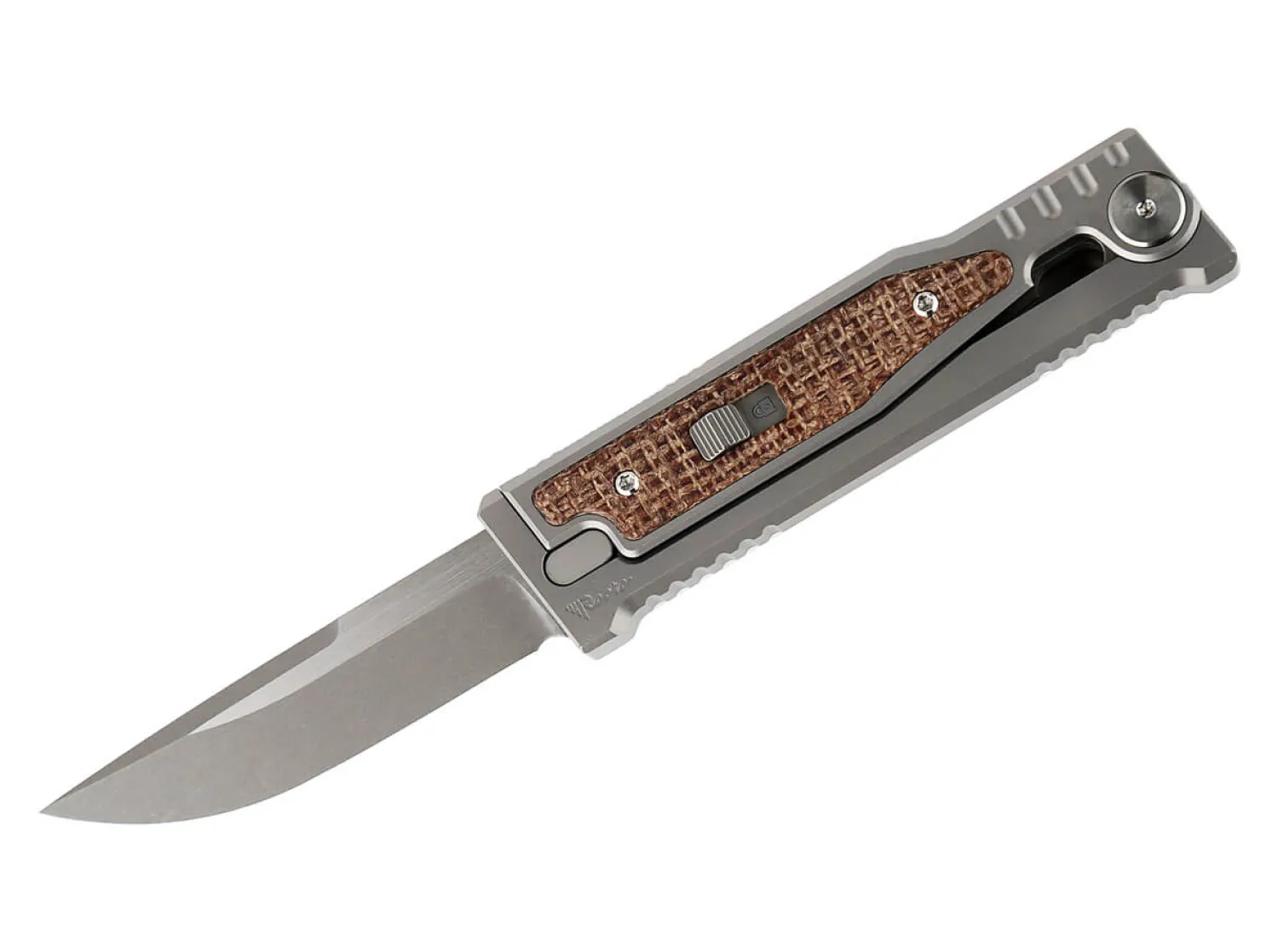 miniexo_burlap_micarta_dr_0.webp Reate MINI-EXO Burlap Micarta Drop Point