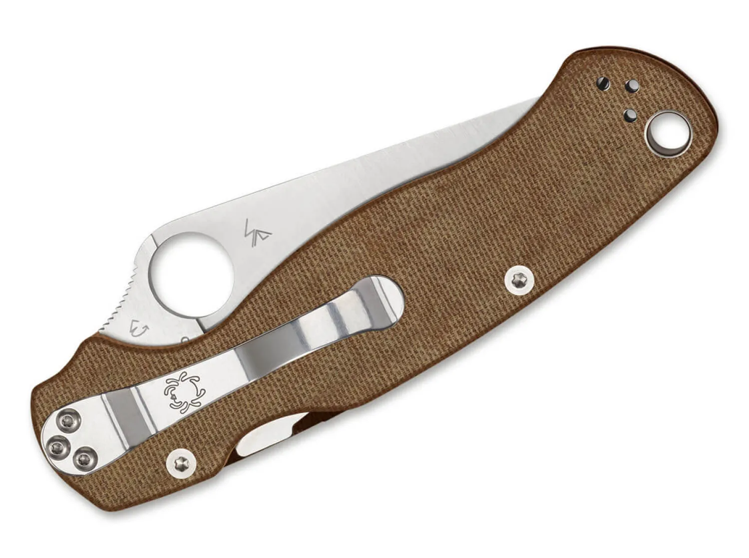 para_military__brown_mica_1.webp Spyderco Para Military 2 Brown Micarta CruWear