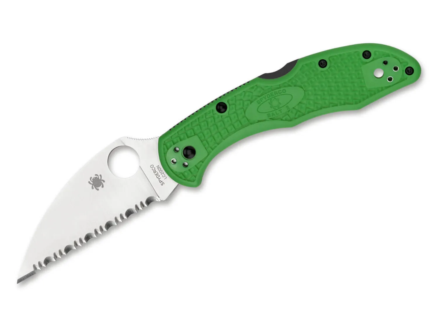 salt__wharncliffe_serrate_0-1.webp Spyderco Salt 2 Wharncliffe Serrated LC200N Green