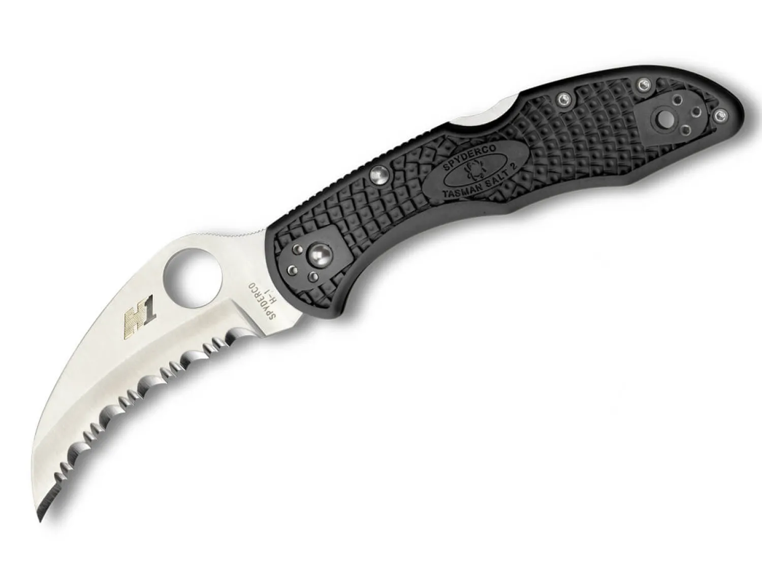 tasman_salt__lightweight__0-1.webp Spyderco Tasman Salt 2 Lightweight Black H1 Serrated