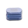 Real Steel Titanium Bead Hexagon Blue