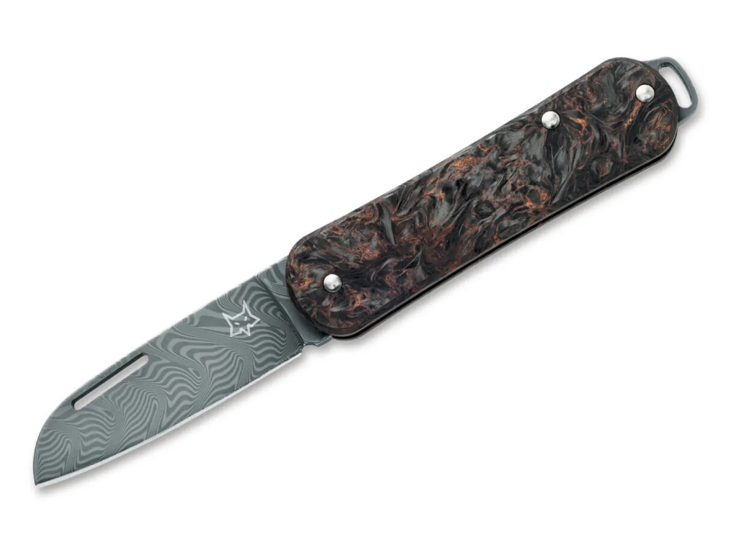vulpis__limited_dark_matt_0-1.webp Fox Knives Vulpis 108 Limited Dark Matter Copper CF Damascus